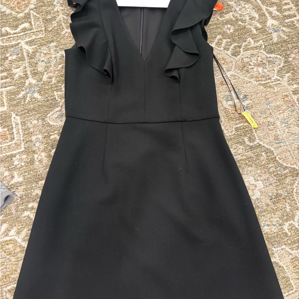 French Connection Black Ruffle Mini Dress
